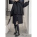 Bohemian Black Hooded Plaid Patchwork Fine Cotton Filled coats Winter