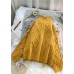 Women yellow crane tops high neck thick fall fashion knitwear